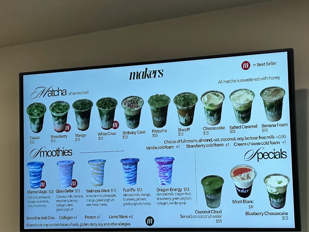Menu, Makers Daily