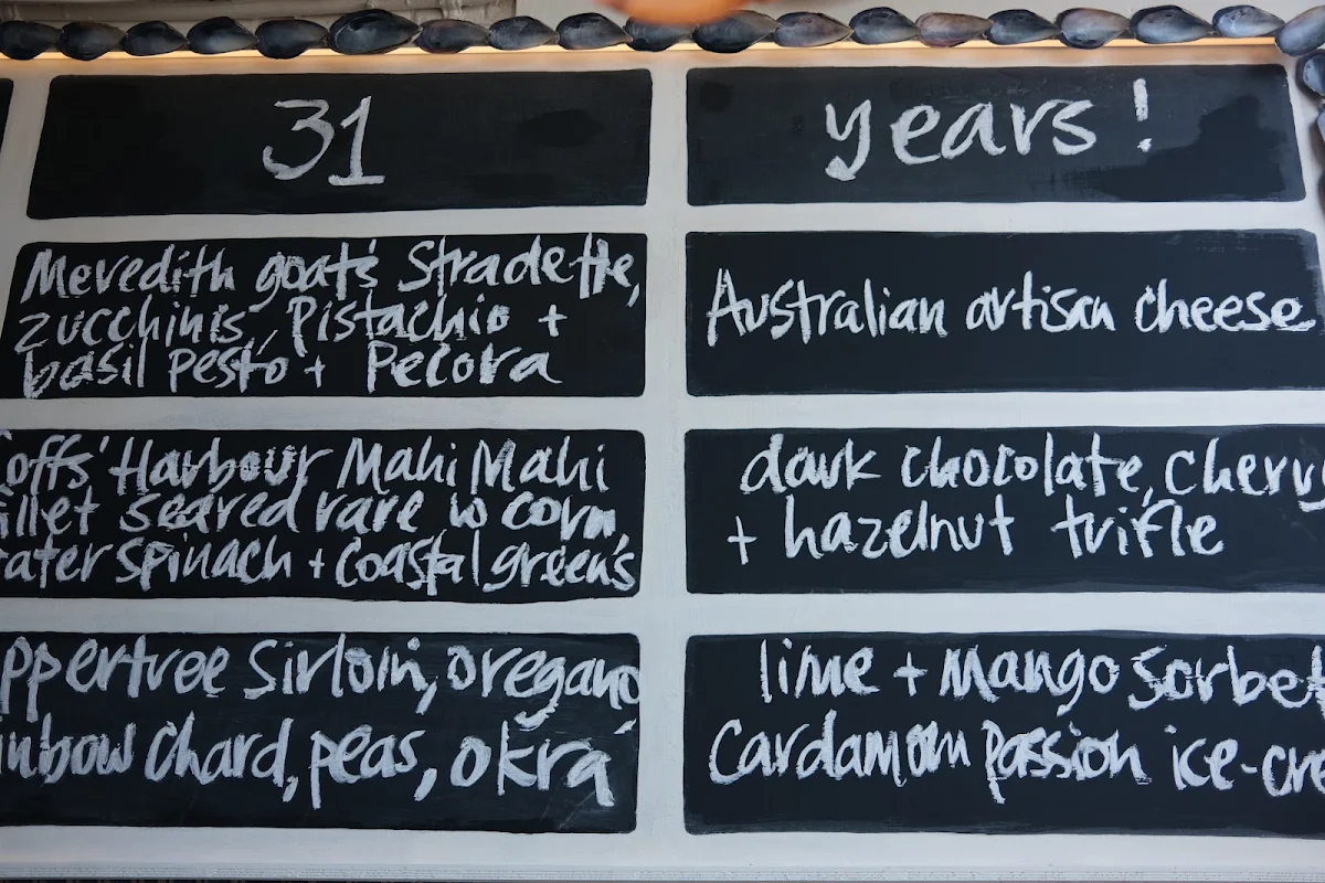 Menu, Sean's