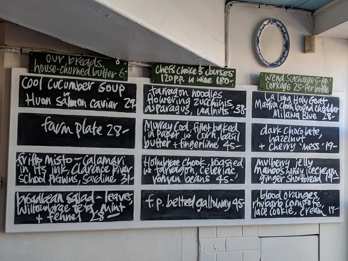 Menu, Sean's