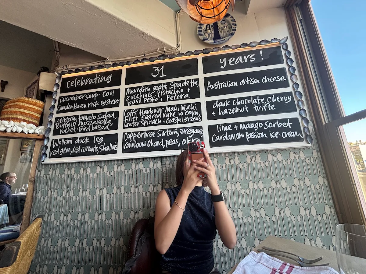 Menu, Sean's