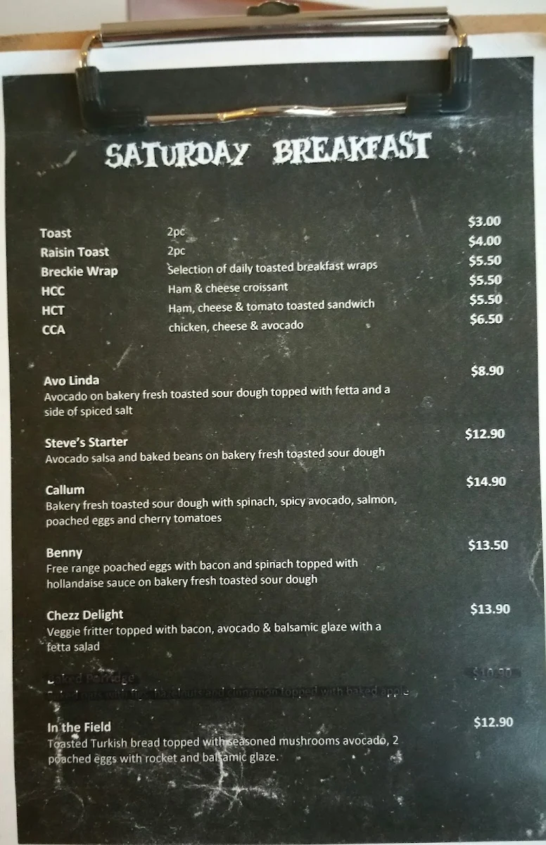 Menu, Shorties Espresso Bar