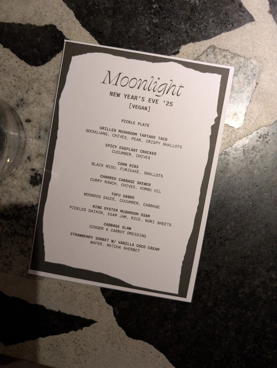 Menu, Moonlight Japanese