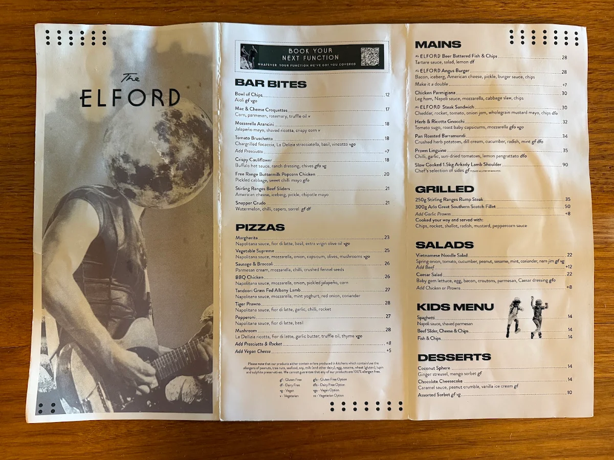 Menu, The Elford