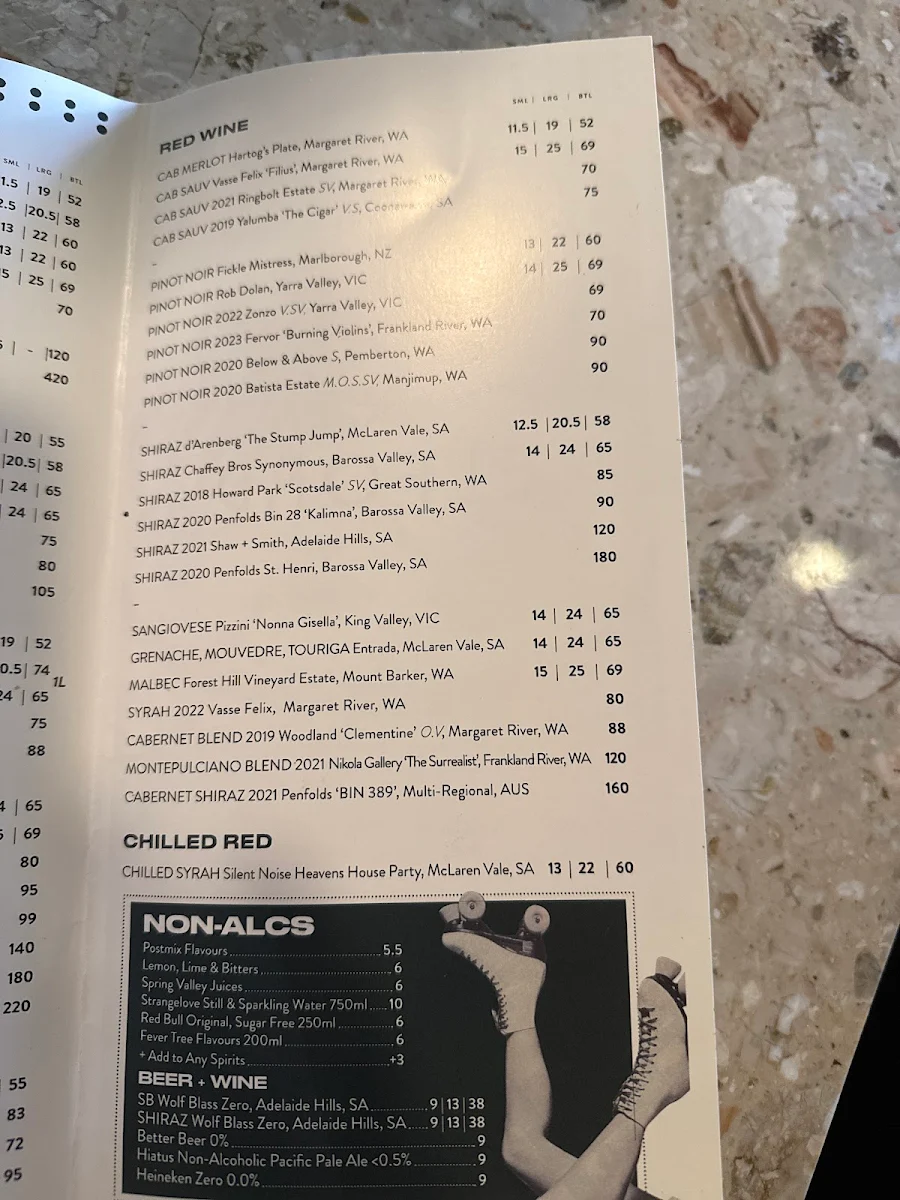Menu, The Elford