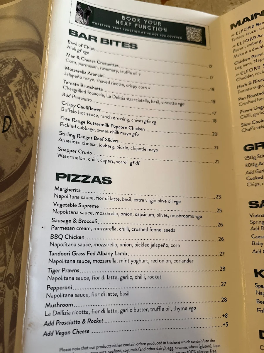 Menu, The Elford