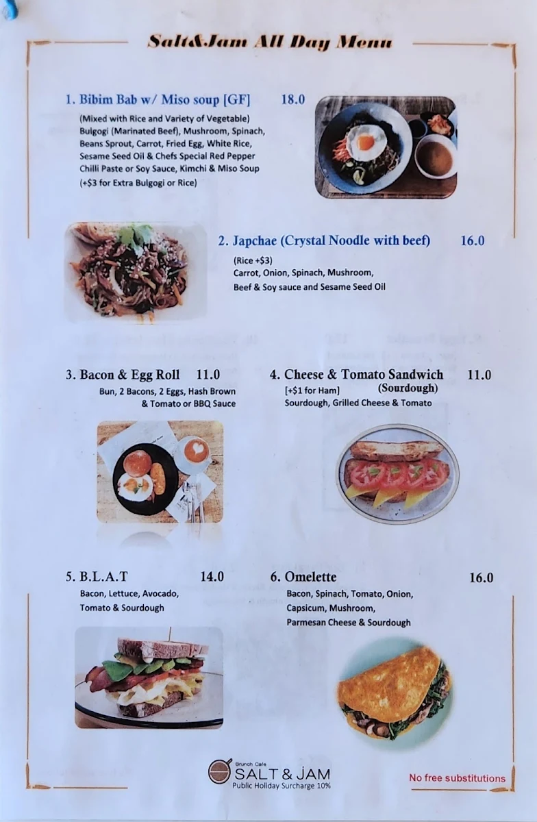 Menu, SALT & JAM
