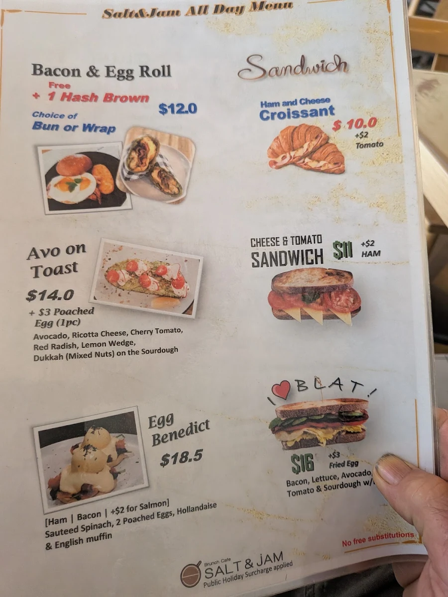 Menu, SALT & JAM