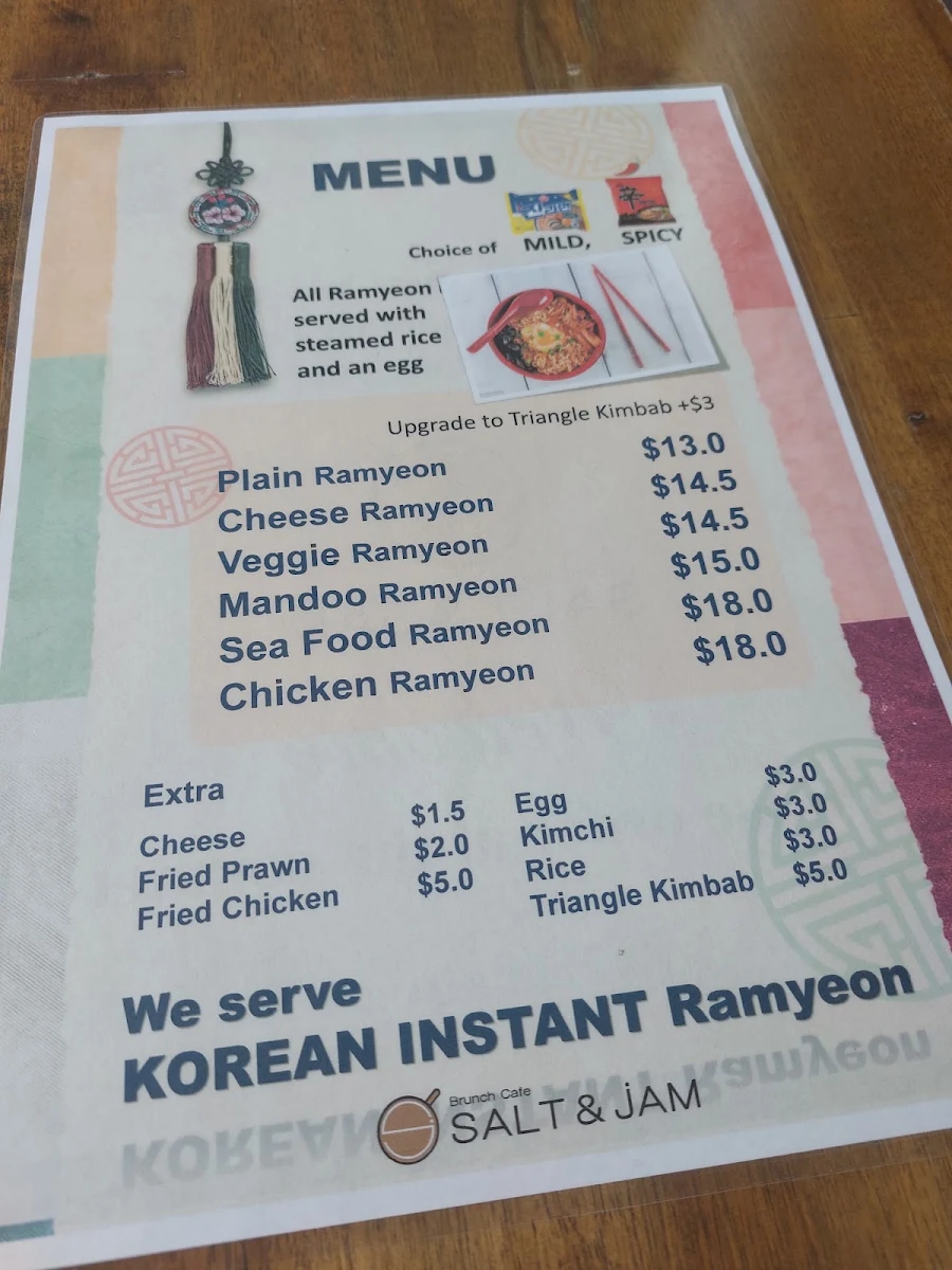 Menu, SALT & JAM