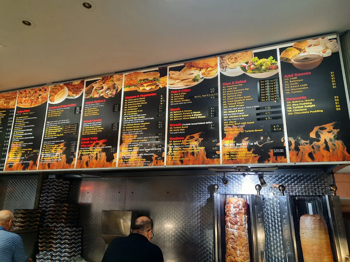 Menu, Petersham Kebab