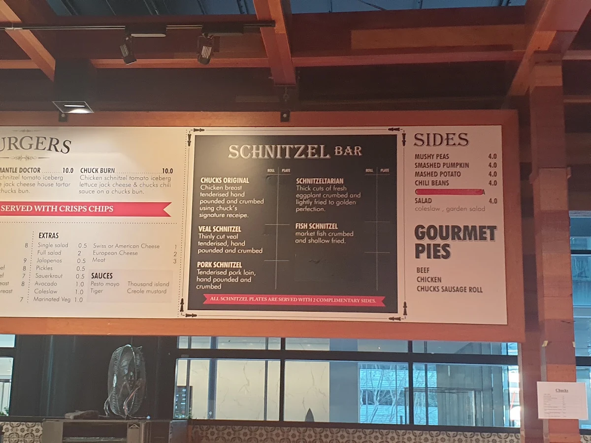 Menu, Chuck's Cantina