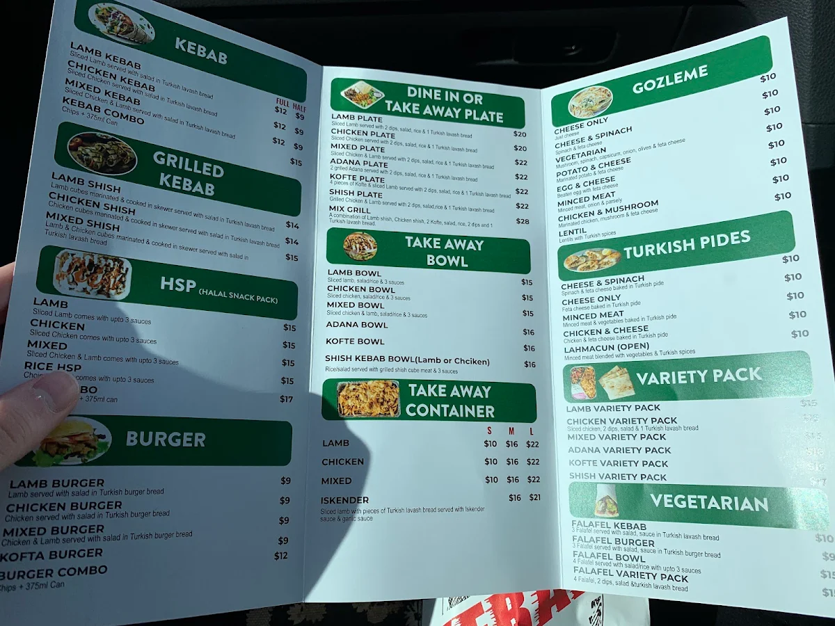 Menu, Tek Kebab Greenvale : Turkish Halal Food