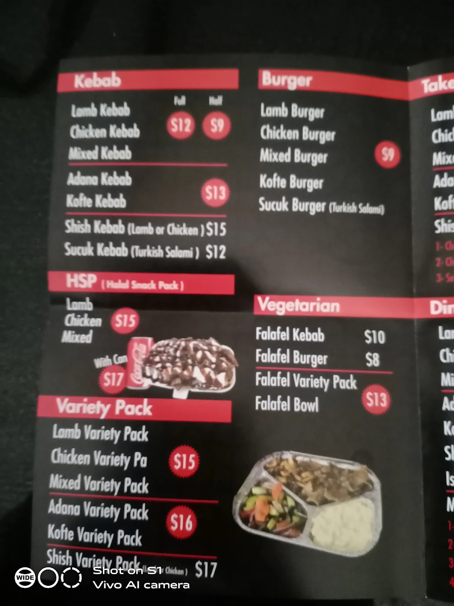 Menu, Tek Kebab Greenvale : Turkish Halal Food