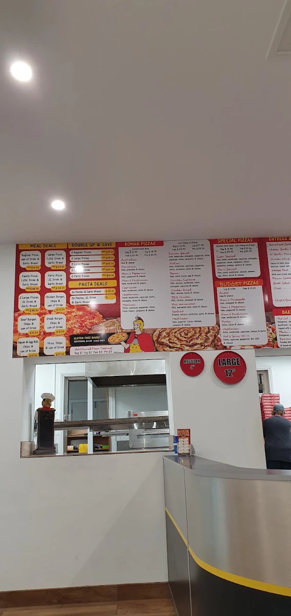 Menu, Roman Pizza Kadina