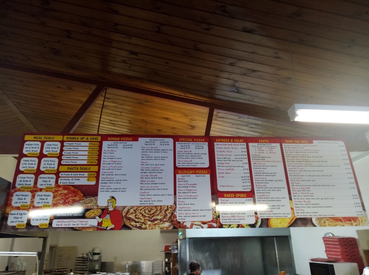 Menu, Roman Pizza Kadina