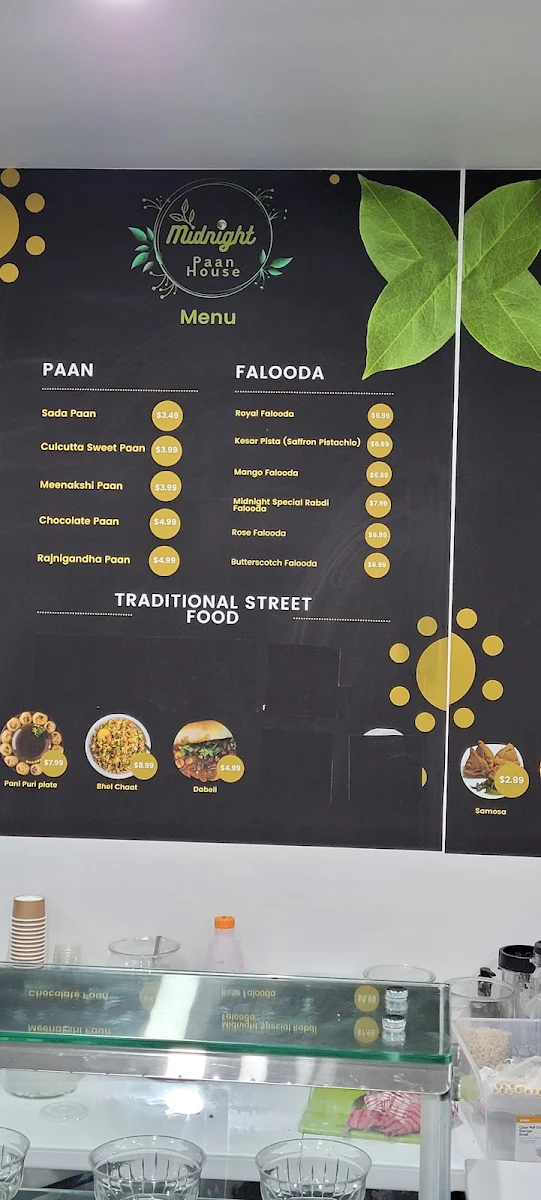 Menu, Midnight paan house