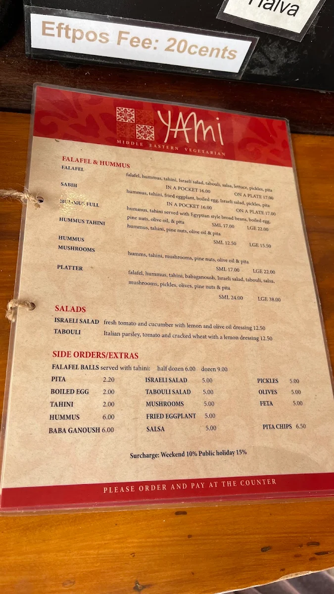 Menu, Yami