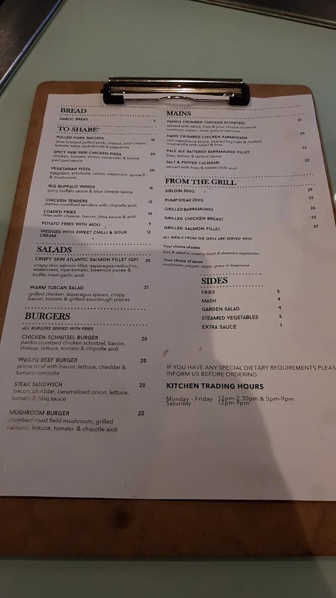 Menu, The Office Hotel