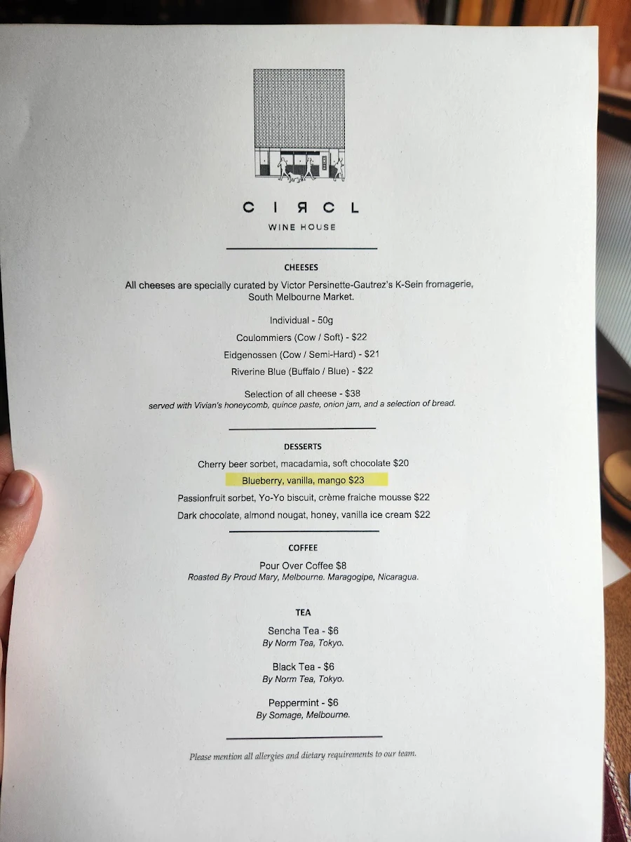 Menu, Circl