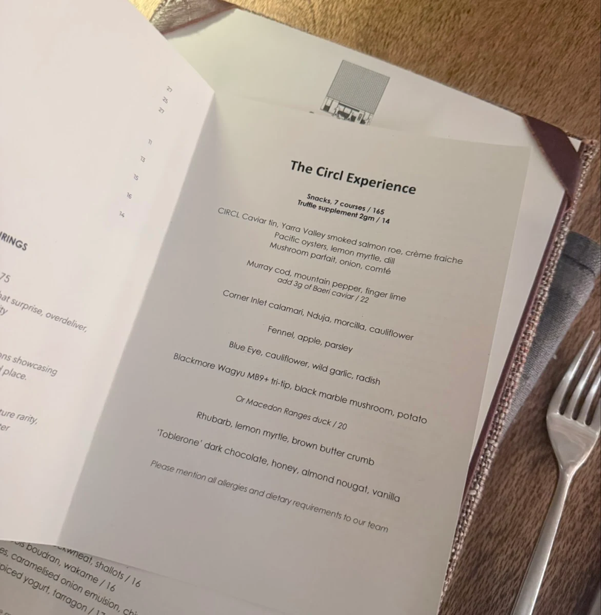 Menu, Circl