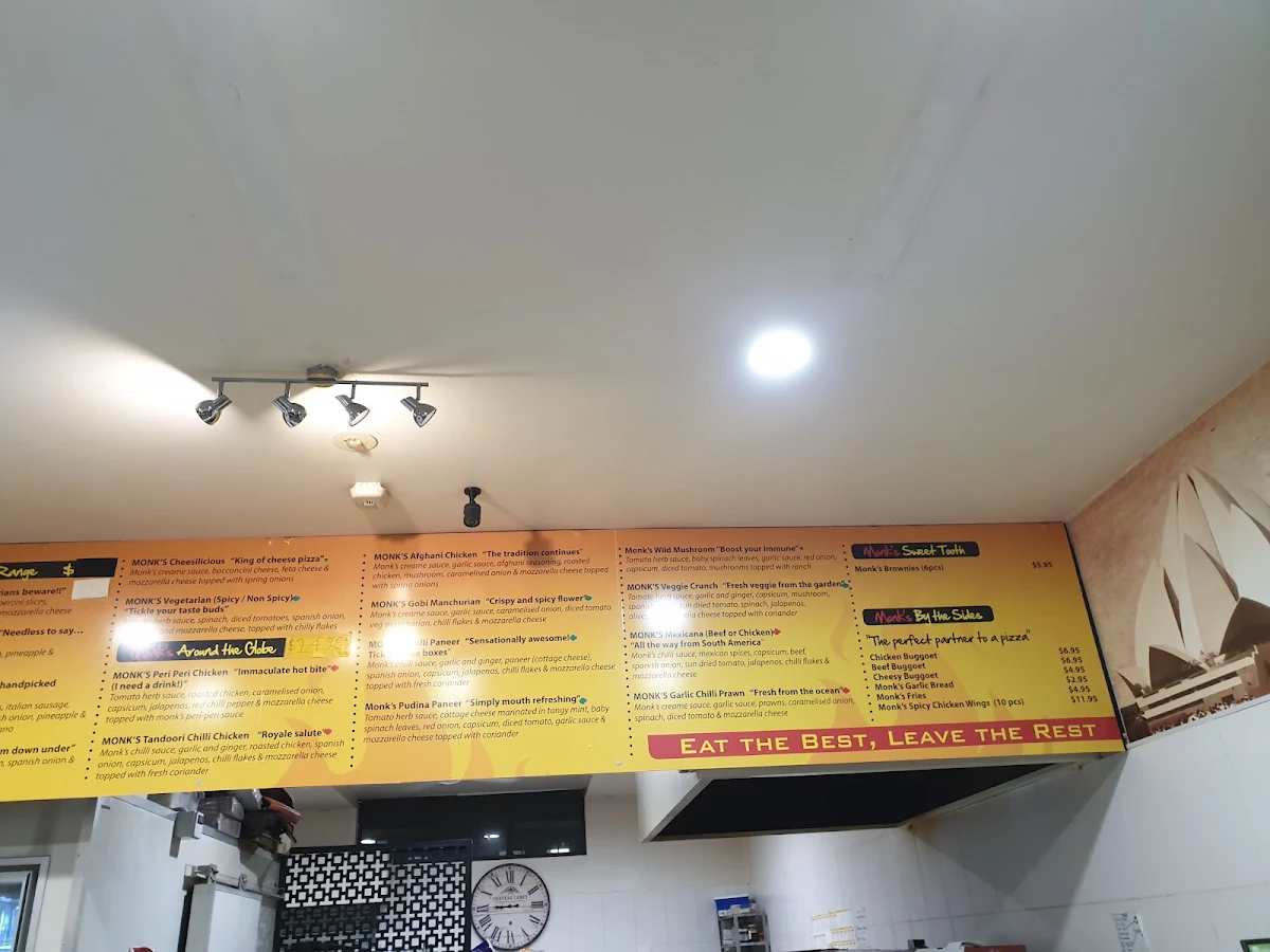 Menu, Fat Monks Wentworthville