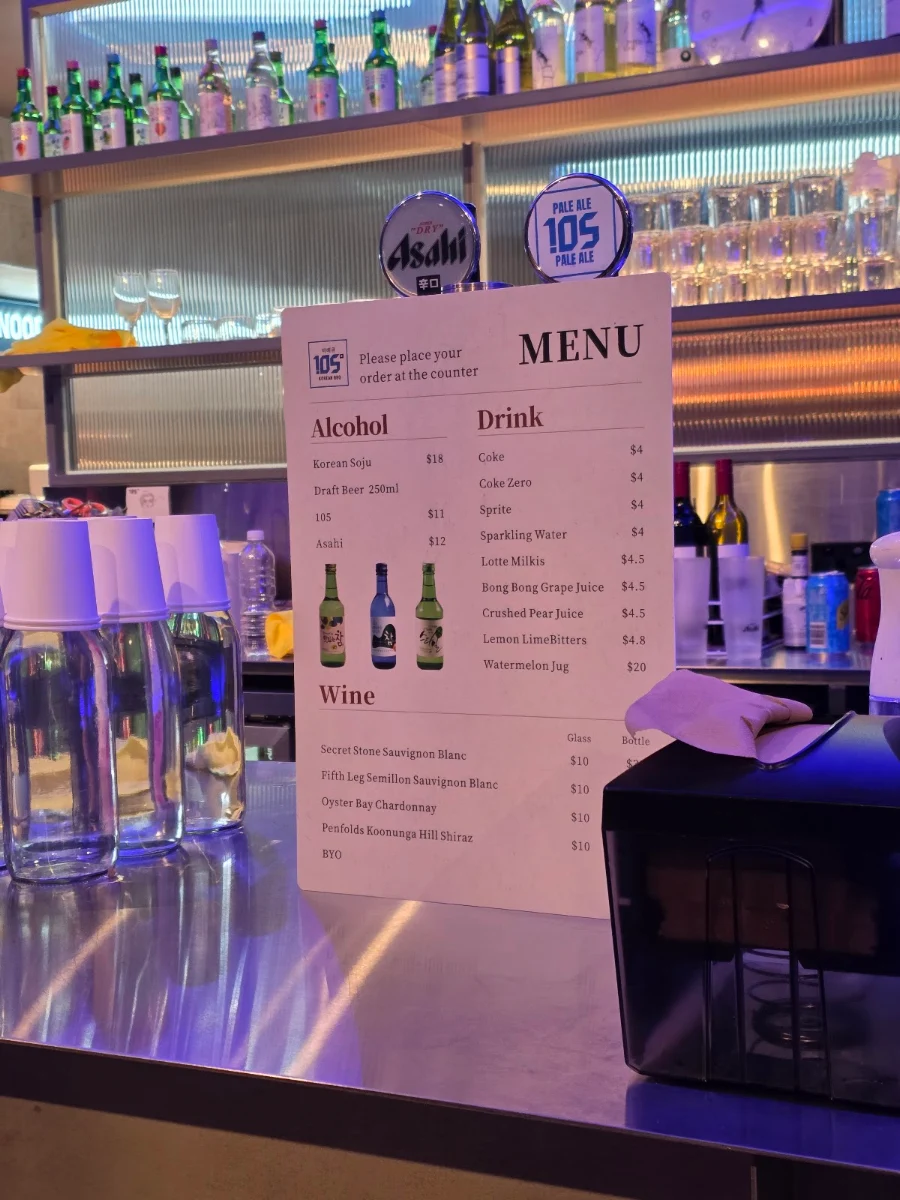 Menu, 105 Deg Korean BBQ All You Can Eat Frankston