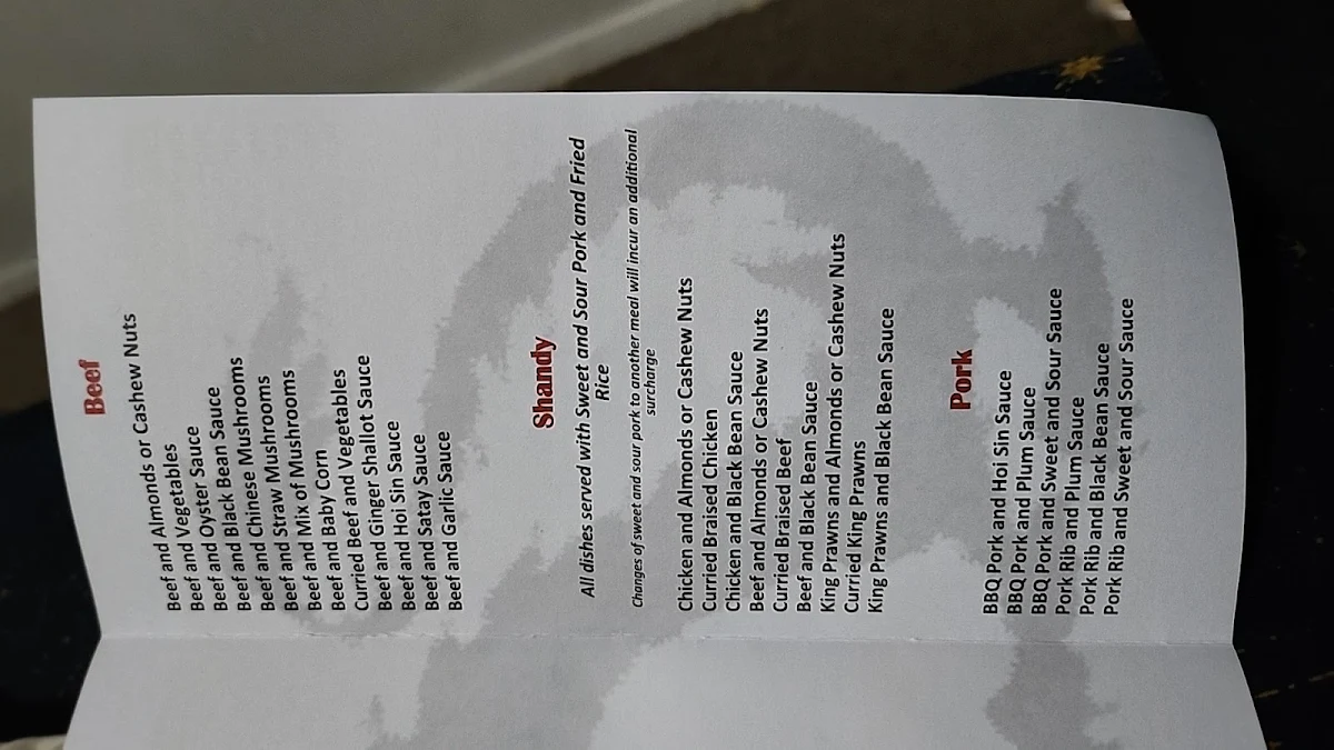 Menu, Lucky Inn Chinese Restaurant