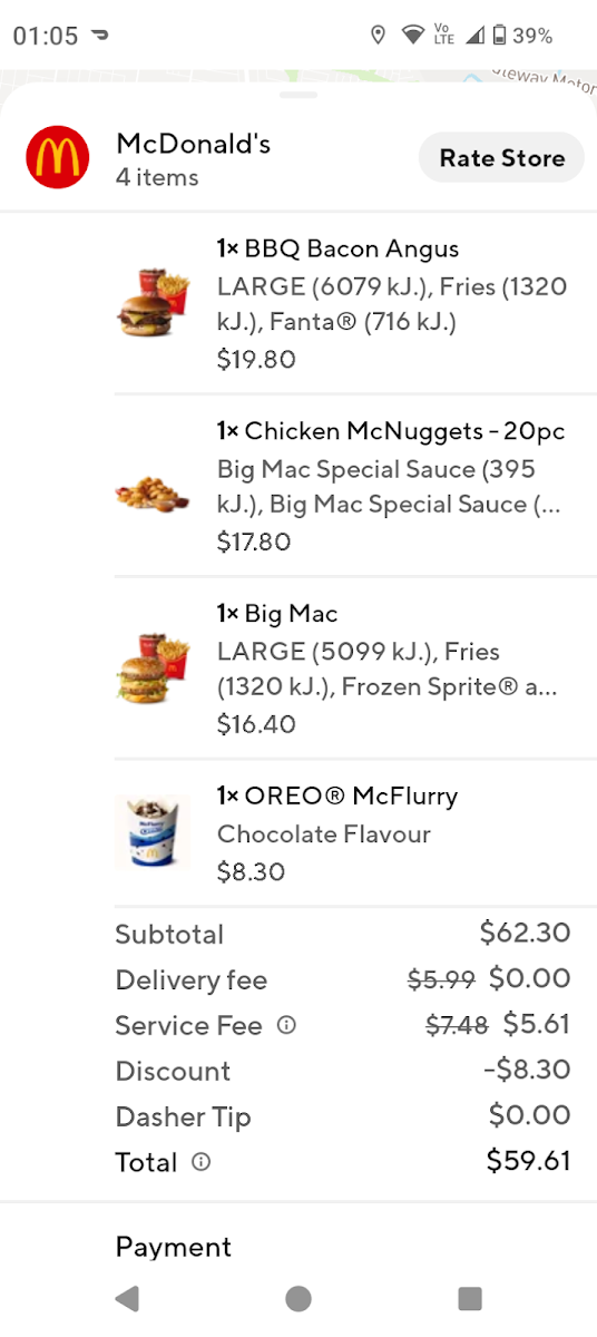 Menu, McDonald's® Virginia
