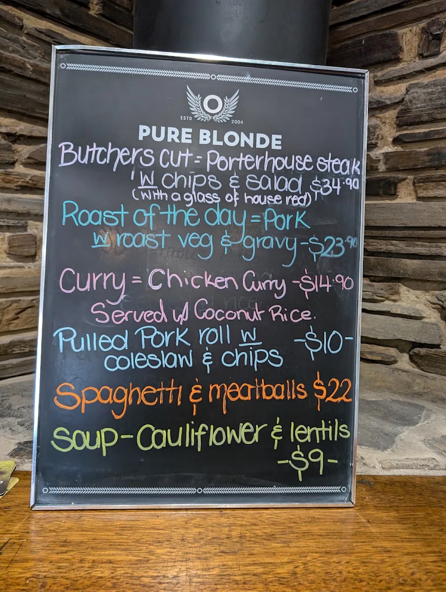 Menu, Alma Hotel
