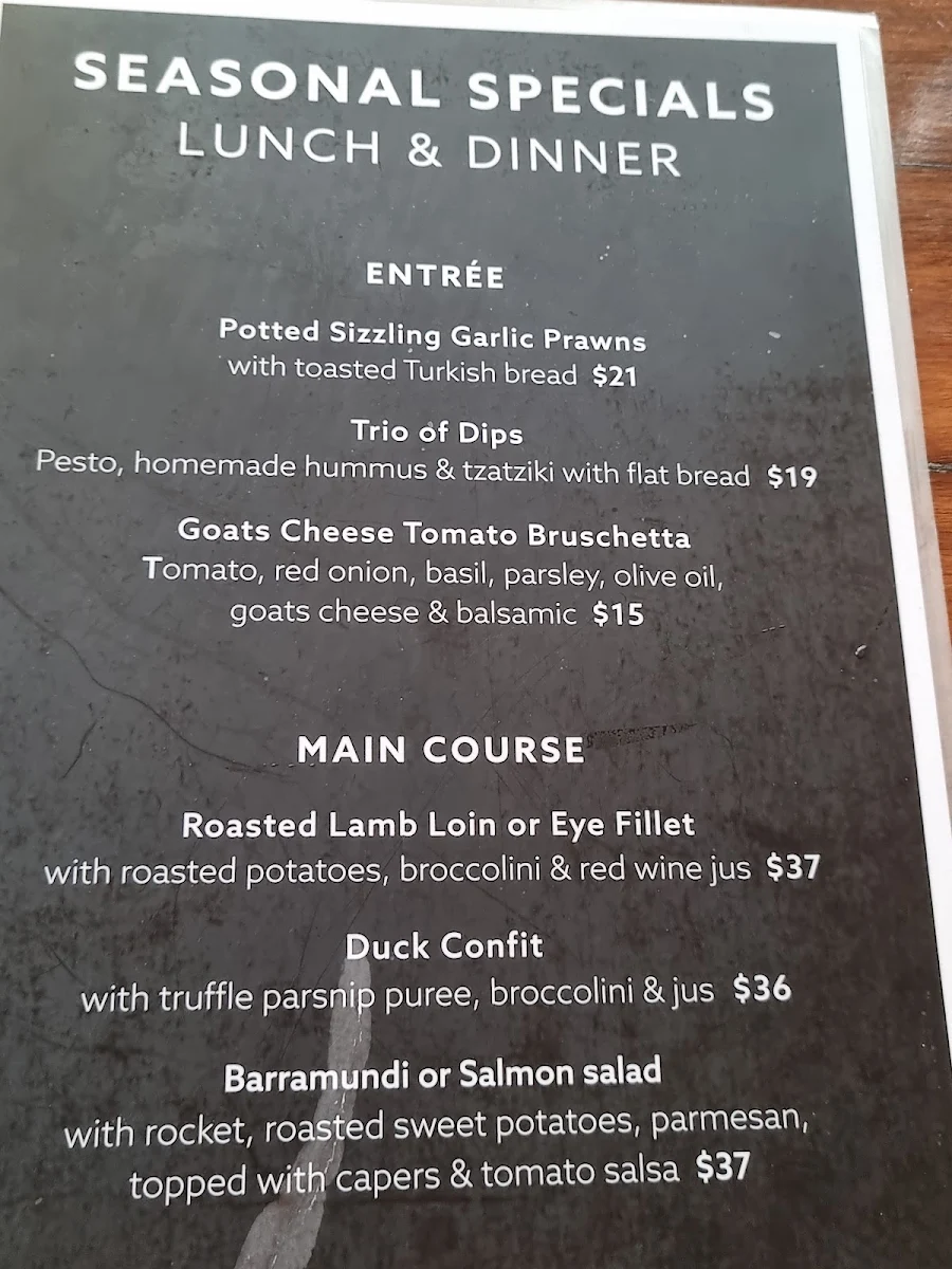 Menu, Coolum Beach Bar