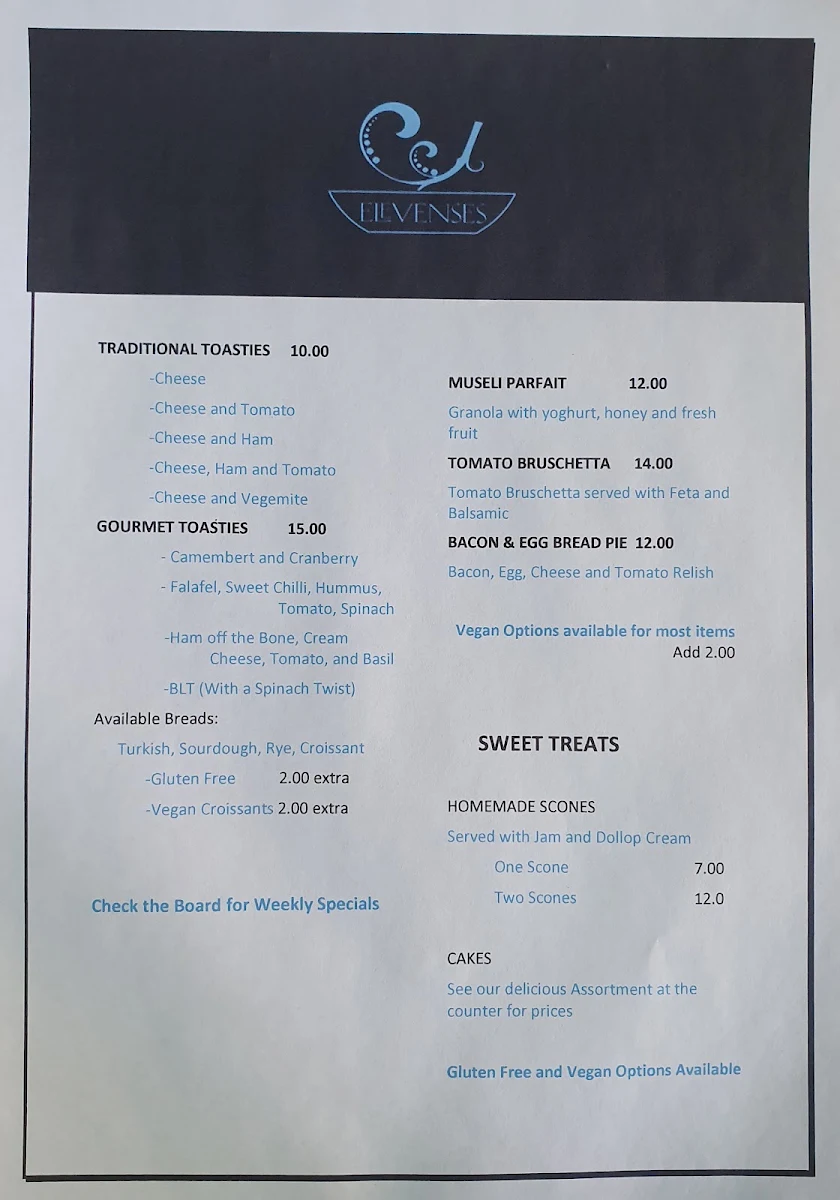 Menu, Elevenses
