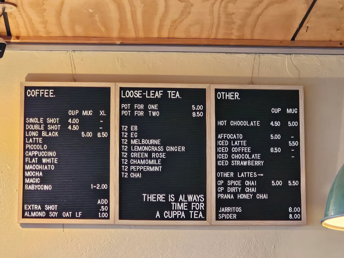 Menu, Lydiard General Cafe & Diner