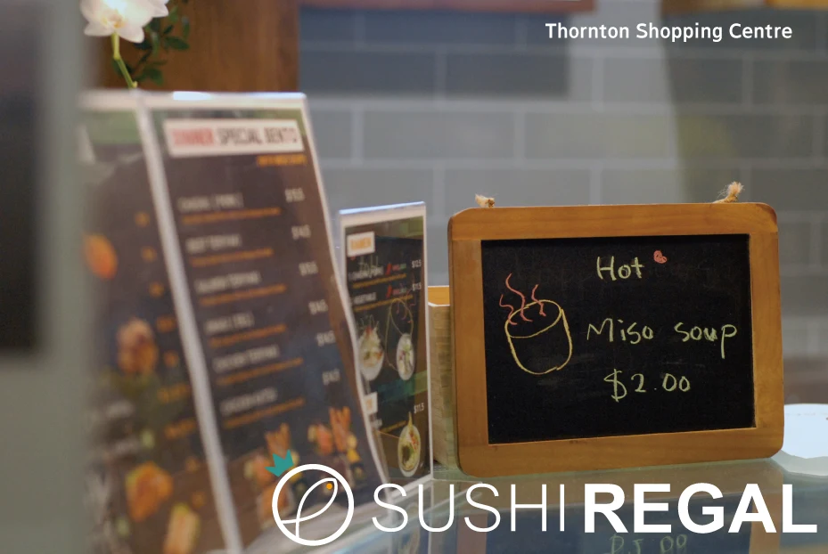 Menu, Sushi Regal