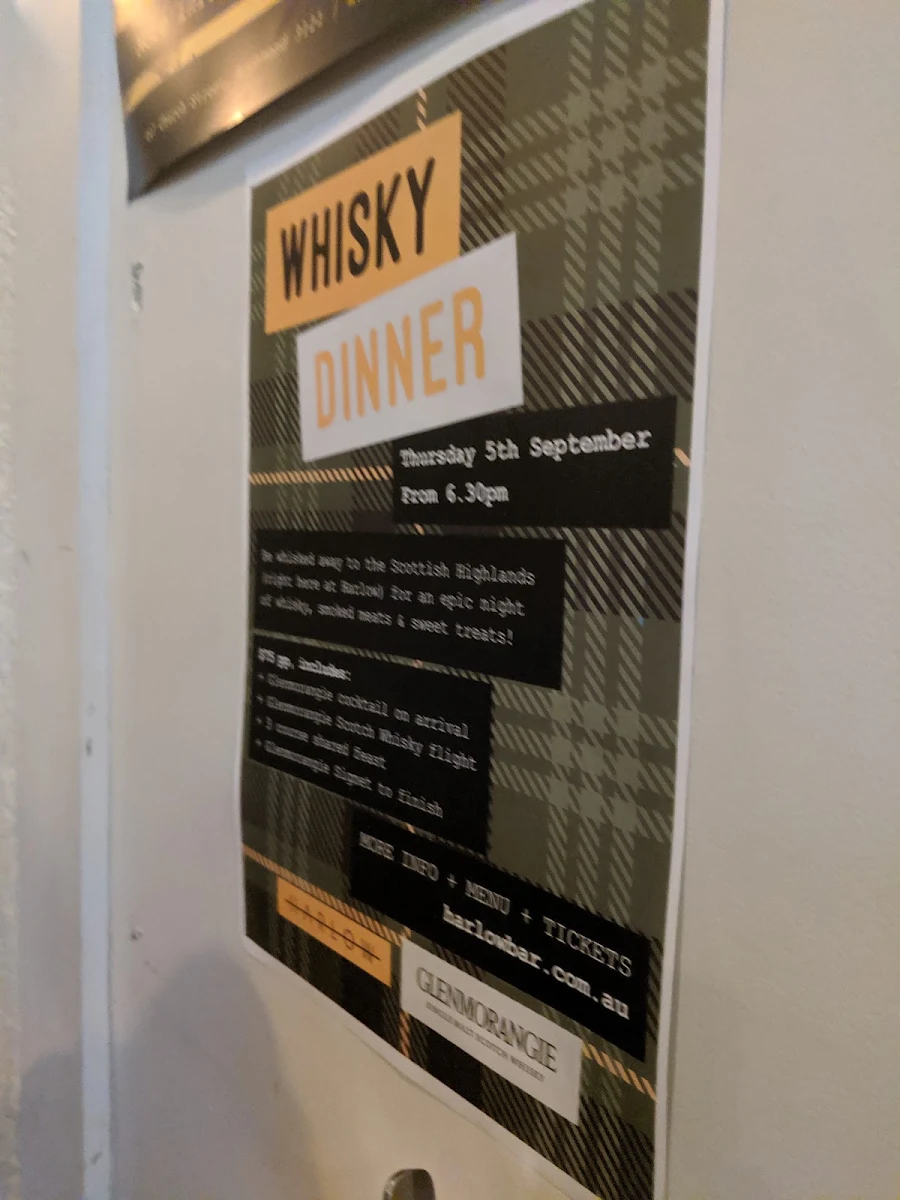 Menu, Harlow