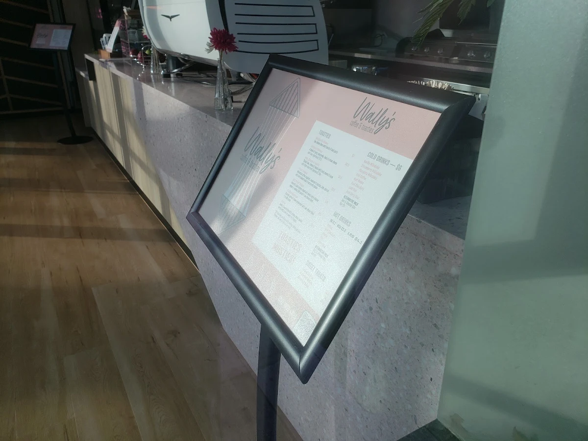 Menu, Wally's coffee & toasties