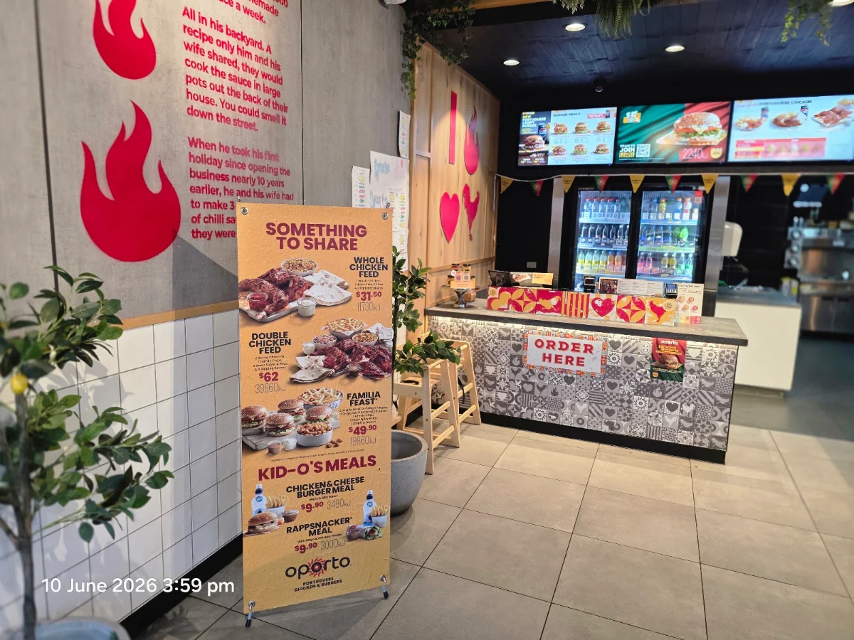 Menu, Oporto South Morang Drive Thru