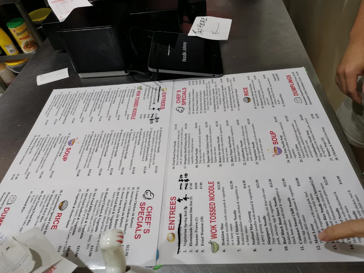 Menu, Noodle Johnny