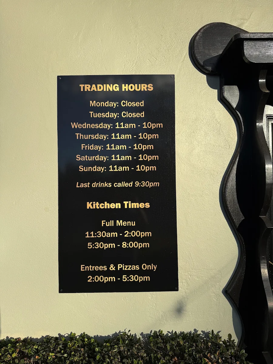 Menu, Clock and Bull Brewhouse