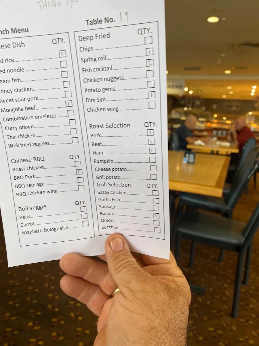 Menu, Eastern Tiger Restaurant