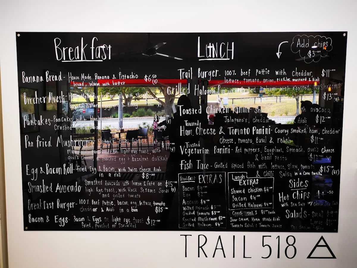 Menu, Trail 518