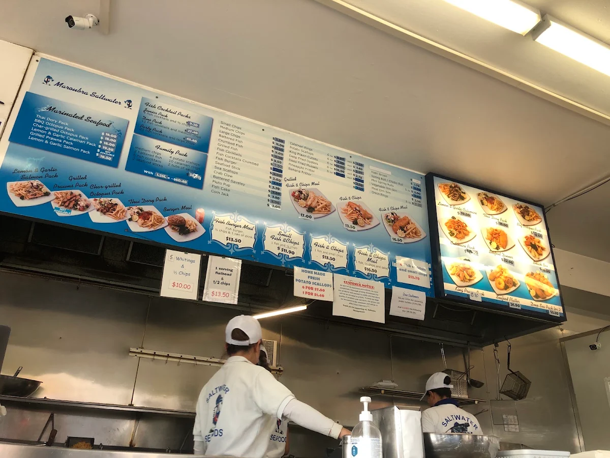 Menu, Maroubra Saltwater Quality Seafood