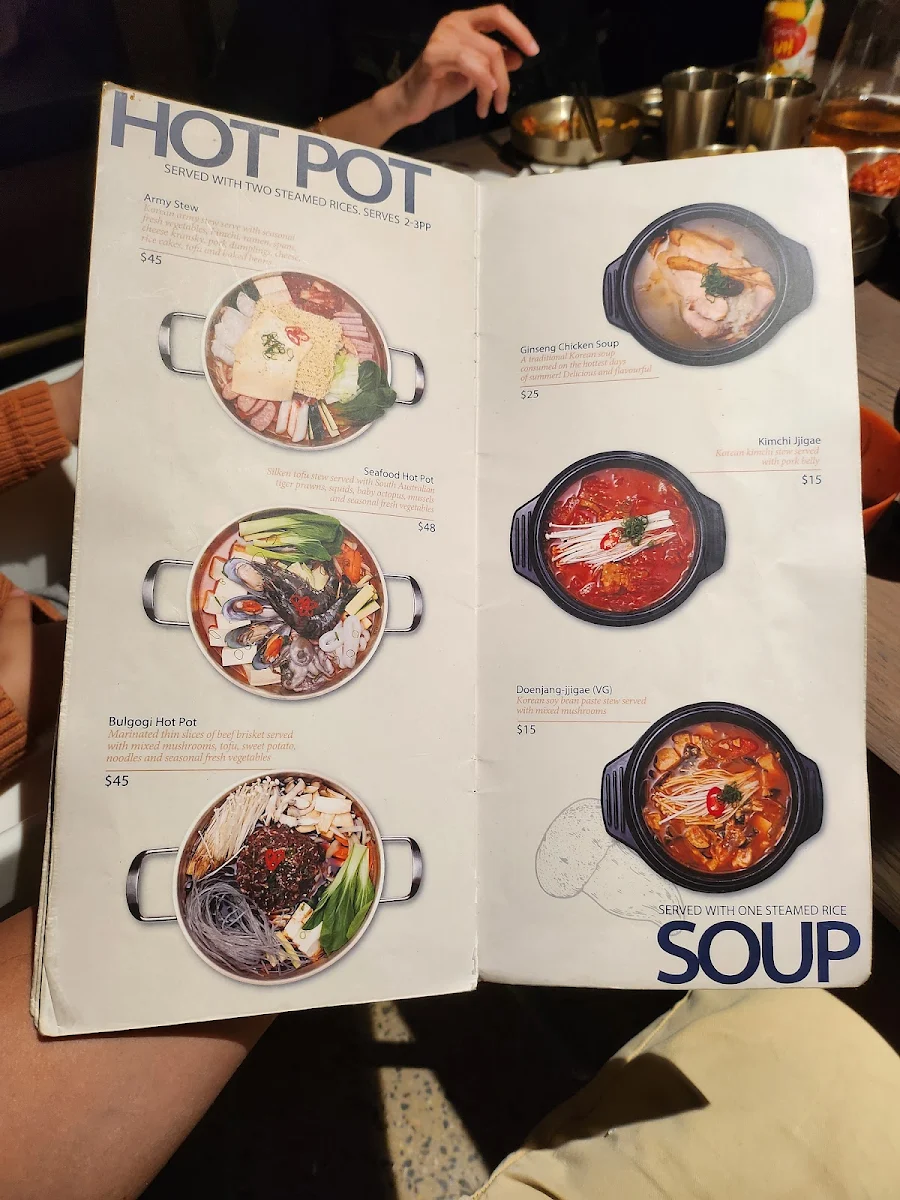 Menu, Kosso