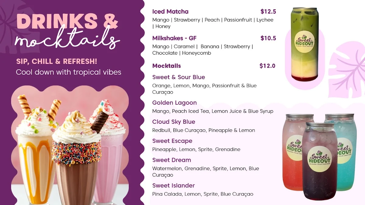 Menu, Sweet Hideout