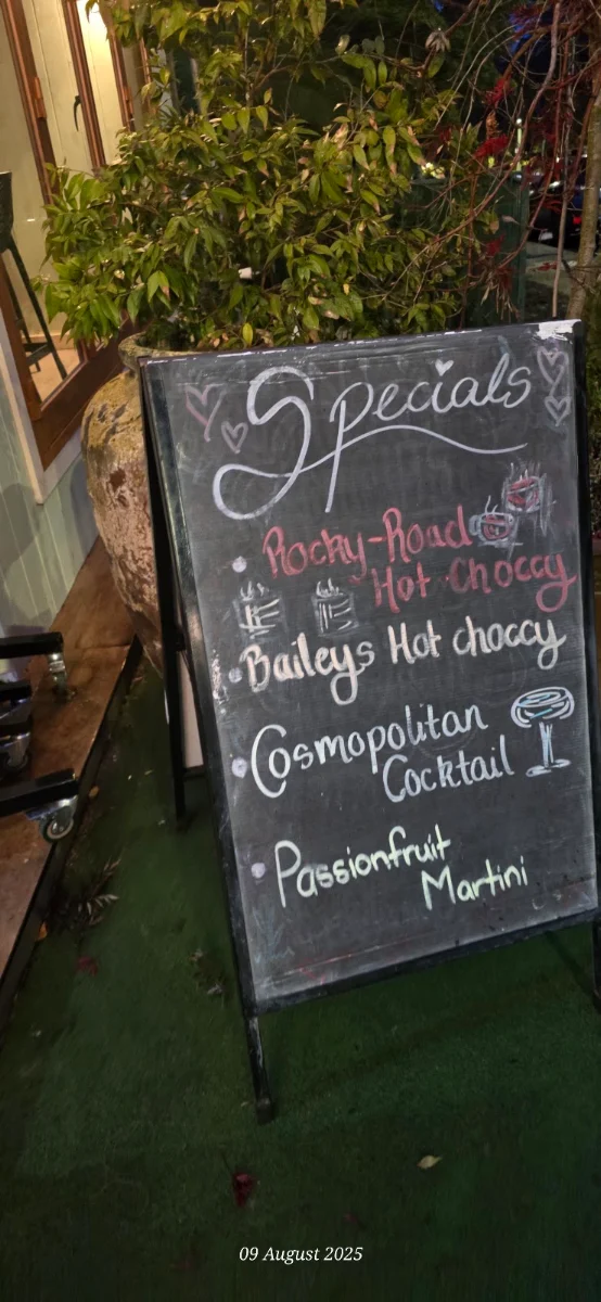 Menu, Glenbrook Underground
