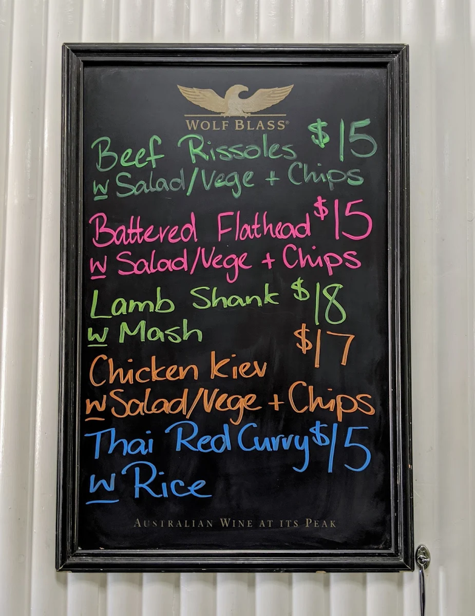 Menu, Victory Hotel