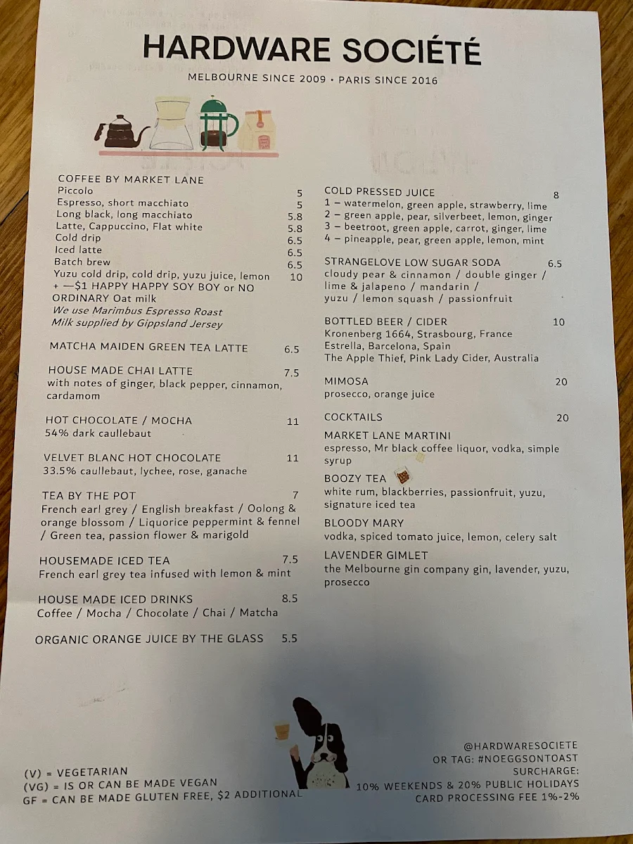 Menu, Hardware Société