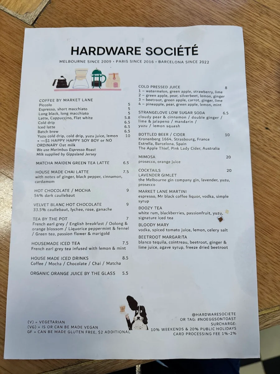 Menu, Hardware Société