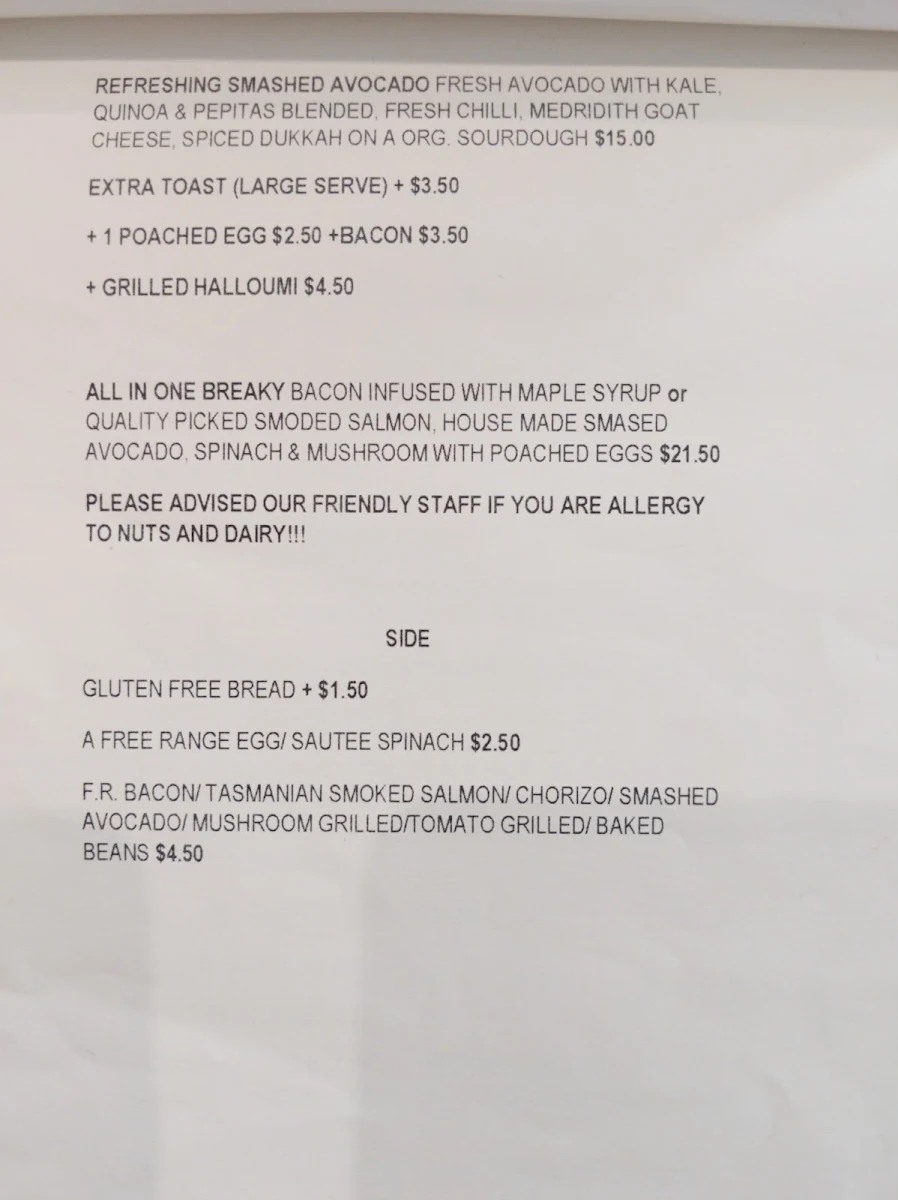 Menu, 6 Nutrition