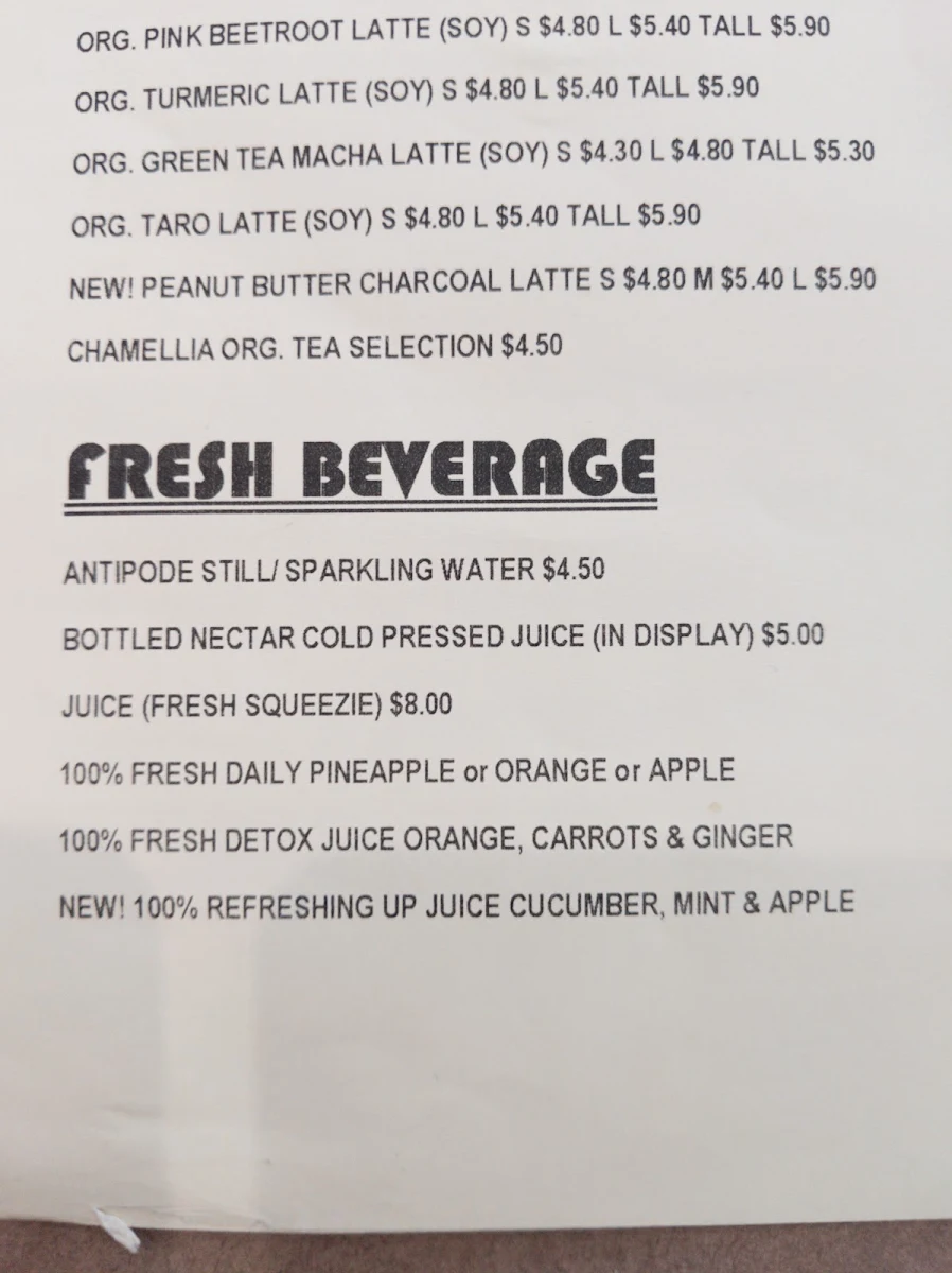 Menu, 6 Nutrition