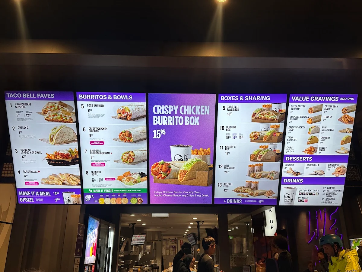 Menu, Taco Bell Haymarket