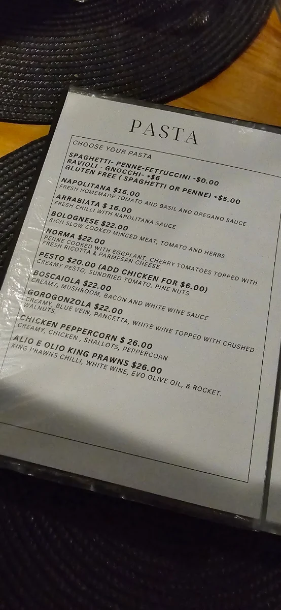 Menu, Little Venice Pizzeria